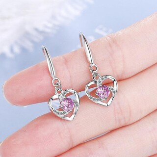Foto 3 | Foto 3 | Pendientes Huoguo De Cobre Con Borla Larga En Forma De Corazón Para Mujer - Venta Internacional.