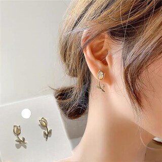 Foto 2 | Foto 2 | Pendientes Rose Jewelry Con Microset De Pétalos De Circonita - Venta Internacional.