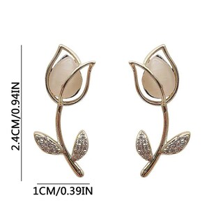 Foto 3 | Foto 3 | Pendientes Rose Jewelry Con Microset De Pétalos De Circonita - Venta Internacional.