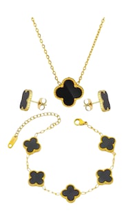 Foto 1 | Foto 1 | Set De Joyería Xtellar De Trébol De 4 Hojas - Collar  Pulsera Y Aretes - Chapado En Oro De 18k