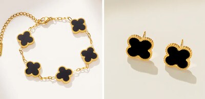 Foto 2 | Foto 2 | Set De Joyería Xtellar De Trébol De 4 Hojas - Collar  Pulsera Y Aretes - Chapado En Oro De 18k
