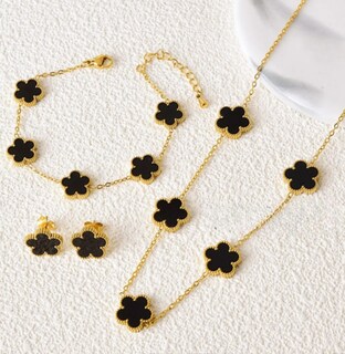 Foto 3 | Foto 3 | Set De Joyería Xtellar De Trébol De 4 Hojas - Collar  Pulsera Y Aretes - Chapado En Oro De 18k