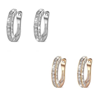 Foto 1 | Foto 1 | Pendientes De Aro Huoguo Diamond Para Mujer Aleación De 1 3 Cm 2 Pares - Venta Internacional.