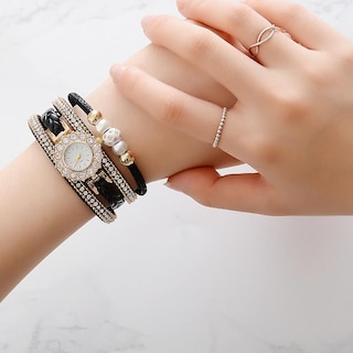 Foto 3 | Foto 3 | Reloj Huoguo Weave Wrap Quartz Wrap  Pulsera Vintage Para Mujer - Venta Internacional.