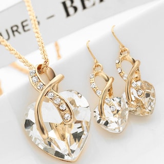 Foto 2 | Foto 2 | Conjunto De Joyas Huoguo Fashion 2017 Con Forma De Corazón De Cristal - Venta Internacional.