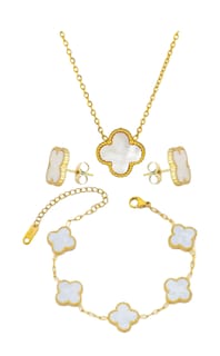 Foto 1 | Foto 1 | Set De Joyería Xtellar De Trébol De 4 Hojas - Collar  Pulsera Y Aretes - Chapado En Oro De 18k