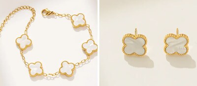 Foto 3 | Foto 3 | Set De Joyería Xtellar De Trébol De 4 Hojas - Collar  Pulsera Y Aretes - Chapado En Oro De 18k
