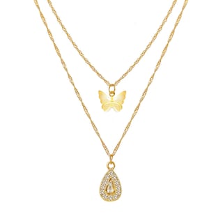 Foto 1 | Foto 1 | Collar Huoguo Joyería De Moda Aleación Con Forma De Mariposa Y Gota De Agua - Venta Internacional.