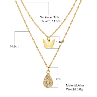 Foto 3 | Foto 3 | Collar Huoguo Joyería De Moda Aleación Con Forma De Mariposa Y Gota De Agua - Venta Internacional.