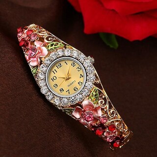 Foto 1 | Foto 1 | Pulsera De Cuarzo Con Forma De Flor De Cristal De Lujo De Watch Huoguo Para Mujer - Venta Internacional.