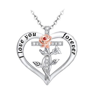 Foto 1 | Foto 1 | Colgante Huoguo Fashion Con Forma De Corazón De Amor Rosa Y Diamante - Venta Internacional.