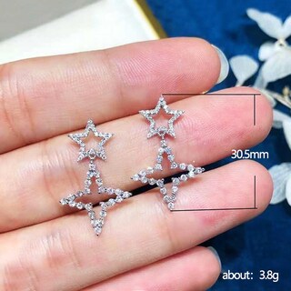 Foto 3 | Foto 3 | Pendiente Huoguo Ultra-flash Con Microincrustaciones De Circón Para Mujer - Venta Internacional.