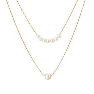 Foto 4 | Foto 4 | Collar Huoguo Fashion Cadena Anudada De Perlas Aleación De Doble Capa - Venta Internacional.