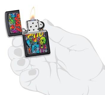 Foto 5 | Foto 5 | Mechero De Bolsillo Zippo Street Art Design, Negro Mate - Venta Internacional.