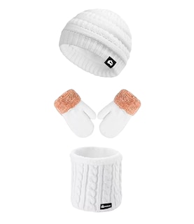 Foto 1 | Foto 1 | Gorro con Bufanda y Guantes Blanco para Niño