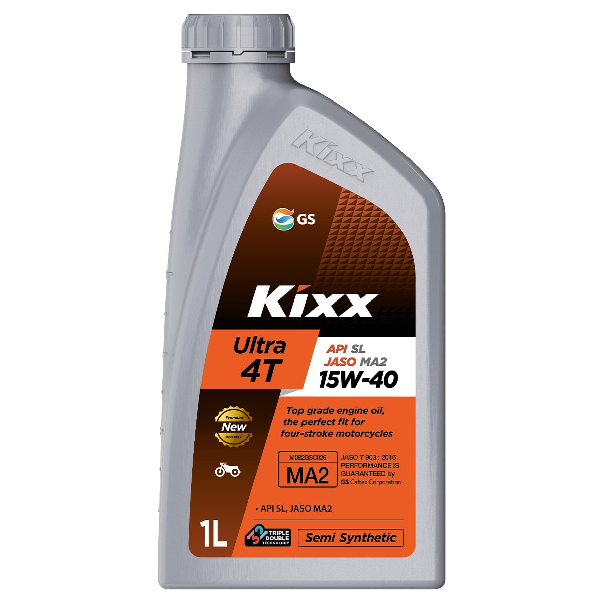 Aceite Para Motocicleta Semi-sintético Kixx Ultra 4t Sl/ma2 15w-40, 1l