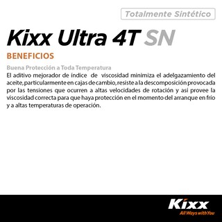 Foto 5 | Foto 5 | Aceite Para Motocicleta Sintético Kixx Ultra 4t Sn/ma2 20w-50, 1l