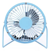 Ventilador De Escritorio Mini Metálico Usb Portátil Oficina Color Azul