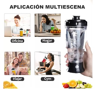 Foto 5 | Foto 5 | Vaso Mezclador Eléctrico De Proteínas Para Gimnasio Transparente Negro