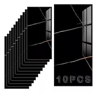 Foto 5 | Foto 5 | Papel Tapiz 3d Imitación Azulejo Belug Negro 10 Piezas