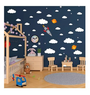 Foto 5 | Foto 5 | Pegatinas De Pared Big Cloud Desmontables De Vinilo 31 Nubes Blanco