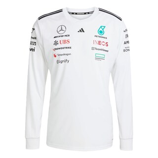 Foto 1 | Foto 1 | Playera Oficial Blanca Manga Larga De Piloto Mercedes - Amg Petronas F1 Team Adidas Blanco Hombre