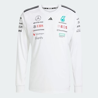 Foto 3 | Foto 3 | Playera Oficial Blanca Manga Larga De Piloto Mercedes - Amg Petronas F1 Team Adidas Blanco Hombre