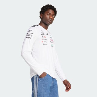 Foto 5 | Foto 5 | Playera Oficial Blanca Manga Larga De Piloto Mercedes - Amg Petronas F1 Team Adidas Blanco Hombre