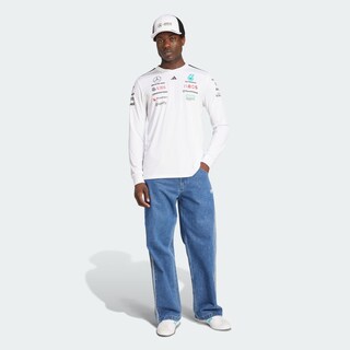 Foto 8 | Foto 8 | Playera Oficial Blanca Manga Larga De Piloto Mercedes - Amg Petronas F1 Team Adidas Blanco Hombre