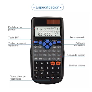 Foto 3 | Foto 3 | Calculadora Científica De 240 Funciones Eo Safe Imports Esi-12668 Negro