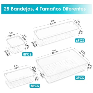 Foto 2 | Foto 2 | 25pcs Organizador De Cajones Lab.g Escritorio Transparente Oficina Transparente