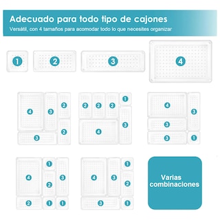 Foto 3 | Foto 3 | 25pcs Organizador De Cajones Lab.g Escritorio Transparente Oficina Transparente