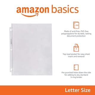 Foto 2 | Foto 2 | Protector de Hojas Amazon Basics de 200 Piezas-Venta Internacional