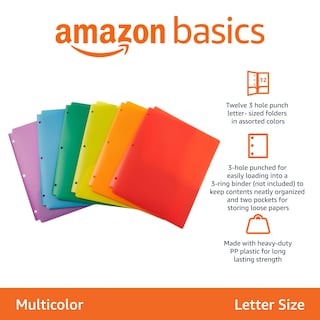 Foto 2 | Foto 2 | Carpetas Perforadas Amazon Basics de 12 Piezas-Venta Internacional