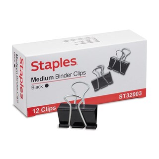 Foto 2 | Foto 2 | Binder Clips Staples, Color Negro Mediano, 5/8 Pulgadas, Capacidad 288 Unidades - Venta Internacional.