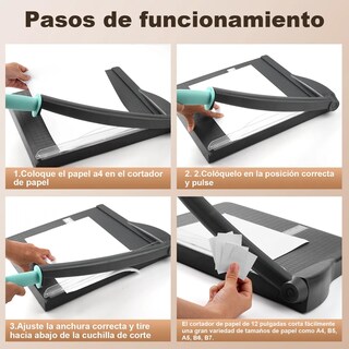 Foto 2 | Foto 2 | Guillotina Belug Cortador Afilado Papel Foto Tarjeta Multifunción Negro Manija Verde
