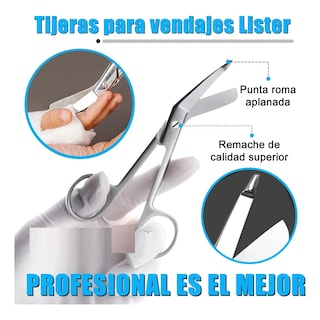 Foto 5 | Foto 5 | 2pzs Tijera De Boton Lab.g Acero Inox Para Uso Rudo Médico 14cm Plata