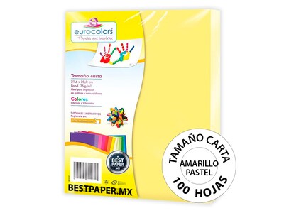 Foto 1 | Foto 1 | Papel Bond Eurocolors Carta Amarillo Pastel 75 Gr - 100 Hojas