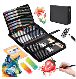 Foto 2 | Foto 2 | Kit De Dibujo Profesional Lápices Boceto Y Accesorios 72 Pzs Trazo Multicolor