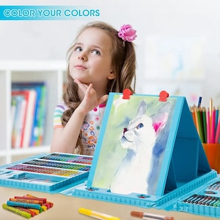 Foto 3 | Foto 3 | 208 Kit Acuarela Belug Lápices Niños Kit De Dibujo Y Pinturas Estuche Azul
