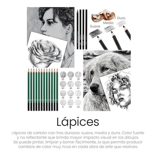 Foto 4 | Foto 4 | Kit De Dibujo Belug Profesional Lápices Boceto Y Accesorios 72 Pzs Estuche Negro