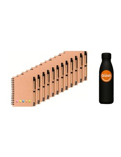 Foto 1 | Foto 1 | Libreta Ecológica Con Notas Adheribles 12 Piezas Marrón + Gratis Termo Güish De Regalo