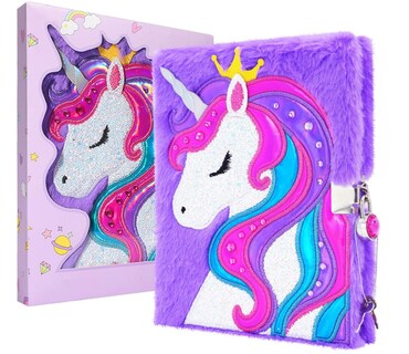 Foto 1 | Foto 1 | Diario Xtellar Infantil De Unicornio Con Cerradura Y Llaves Mágico Y Aspiracional En Tonos Púrpura.