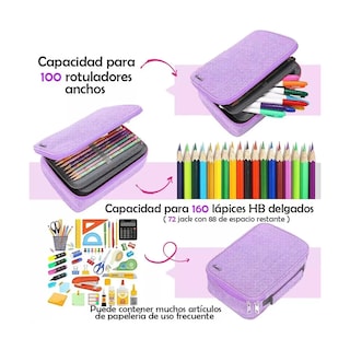 Foto 5 | Foto 5 | Estuche Para Lápices De Gran Capacidad 72 Ranuras De Colores Lab.g Púrpura