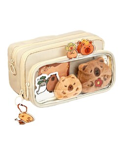 Foto 4 | Foto 4 | Estuches Escolares Capibara Marrón Claro + Gratis Termo Güish De Regalo