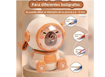Foto 3 | Foto 3 | Xtellar Sacapuntas Astronauta Capibara, Afilador De Lápices Con Manivela Innovador
