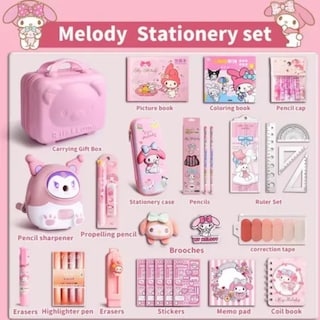 Foto 5 | Foto 5 | Kuromi Set De Accesorios Escolares Kawaii 40pz Regreso Clase Rosa