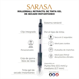 Foto 2 | Foto 2 | Zebra Sarasa Clip Rollerball Tinta Gel Punto 0.5mm Surtido Básico 3 Pzs