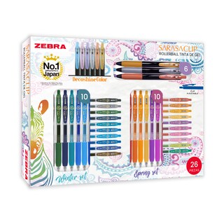 Foto 2 | Foto 2 | Zebra Sarasa Clip Y Decoshine Set 26 Bolígrafos Tinta Gel