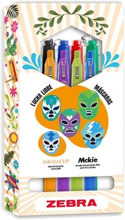 Foto 1 | Foto 1 | Kit De Bolígrafos Y Marcadores Zebra Mexican Set Lucha Libre Máscaras Colores Surtidos Estuche 8 Piezas